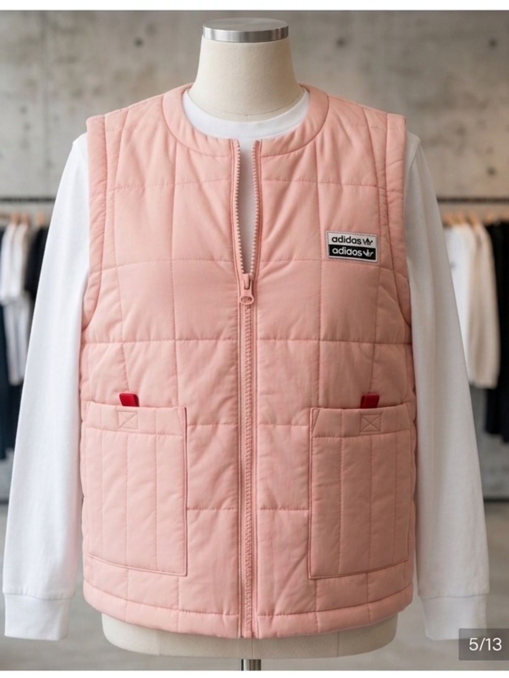 Adidas Originals Quilted Puffy Vest Trace Pink S